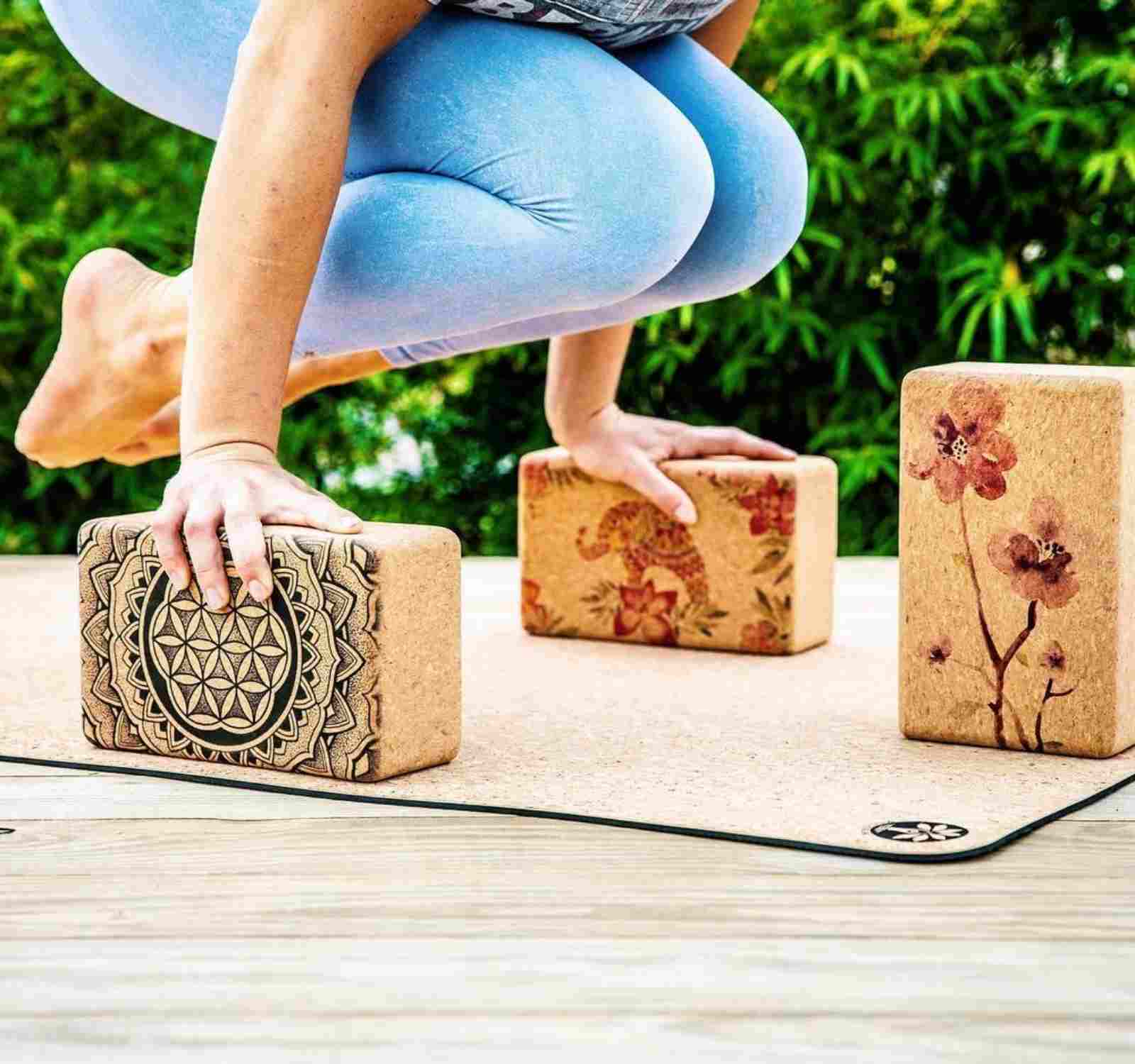 Cork Yoga Block 2 Pack Plus Strap Cork Yoga Bricks Natural Eco